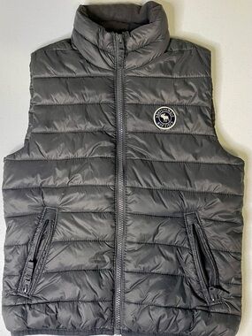 Abercrombie & Fitch Boys Quilted Puffer Vest - Charcoal Gray - XS Size 8